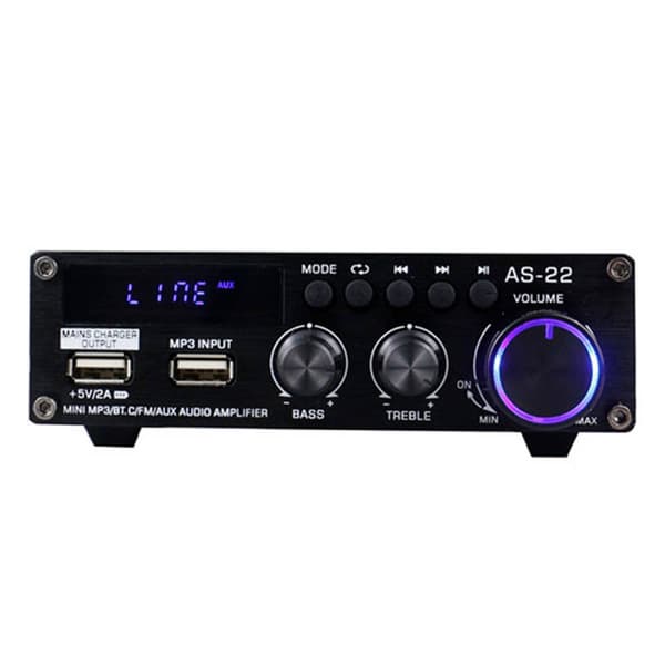 Blitzwolf AS-22 lydforstærker, 45W, Bluetooth 5.0, USB + fjernbetjening (sort)