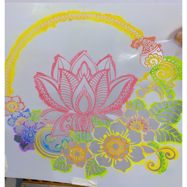 12-delad Mandala Stencil Återanvändbara Mandala målarmallar model 2