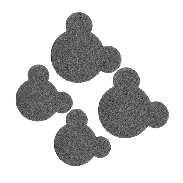 Teddy Bear Shoe Patch Kit - 8 lappar (4 stora, 4 medelstora) Mörkgrå