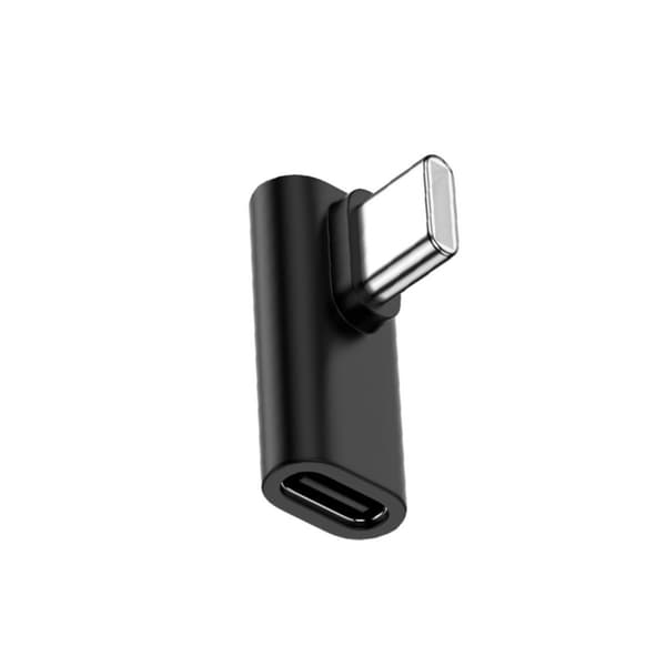 2-pak Type-C hun til Type-C han højre vinkel adapter, 2.0 sprøjtestøbt, pladsbesparende design