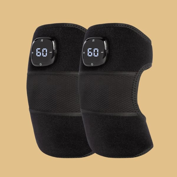 Opvarmet knæmassager med vibration, smart termisk terapi til smertelindring i leddene Black Black