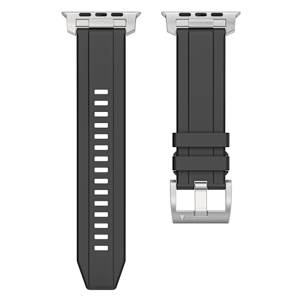 Orange silikone urrem til Apple Watch (sølvstik) Sort