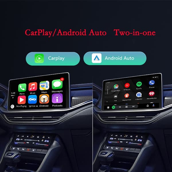 2-in-1 langaton CarPlay & Android Auto -sovitin Apple-laitteille, saumaton muunnos