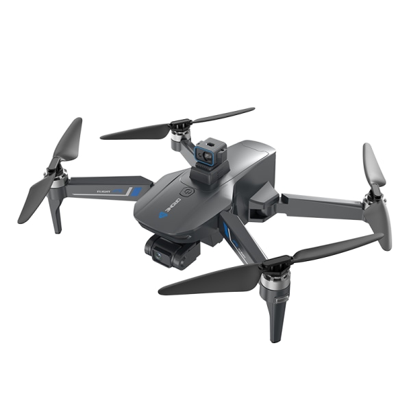 Taitettava 4K drone kaksoiskameralla esteiden välttämiseksi Must Musta