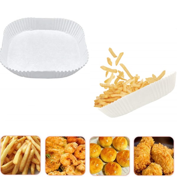 Engångs Air Fryer pappersfoder non-stick 50-pack Vit 20 cm