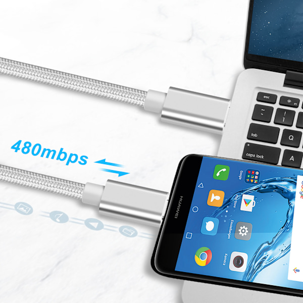 Typ-C till Typ-C Laddningskabel  - PD60W, 480 Mbps 2 m