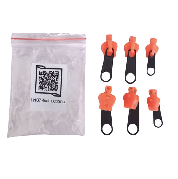 Lynlåsreparationssæt, 6-pack, universal lynlåsfikser Orange Orange