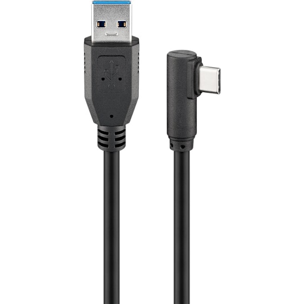 USB 3.0 USB-C™ till USB-A-kabel, 90°, 1,5 m, svart