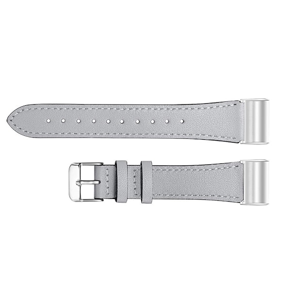 Armband i äkta läder för Fitbit Charge 3/4 Grå