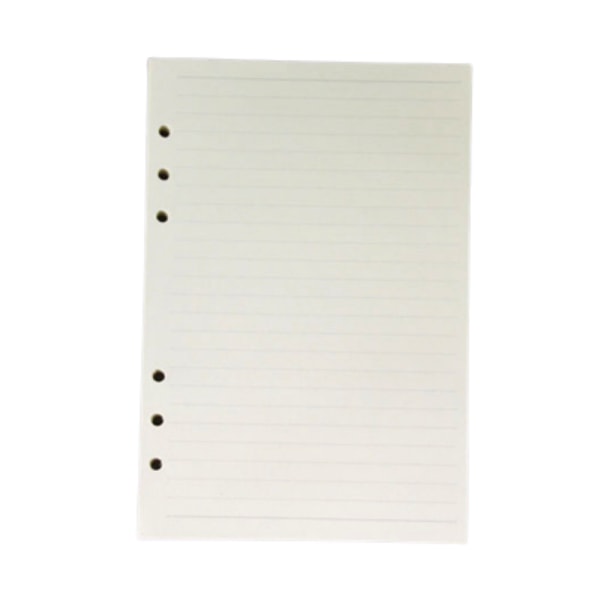 A6-foret refill-papir til 6-hullers binder notesbog 45-ark Hvid