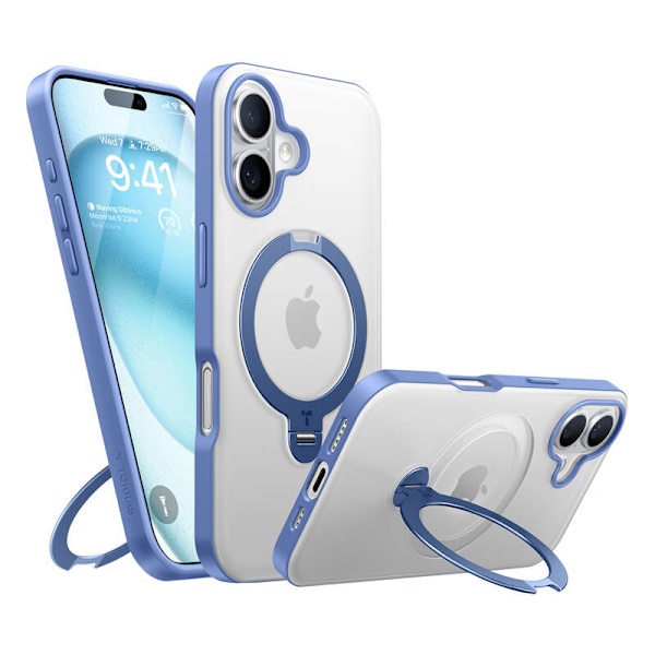 Torras Ostand Spin-fodral för iPhone 16 (blå)