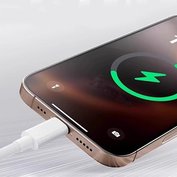 2-pack flätad USB-C till USB-C-kabel - grå och vit 1M