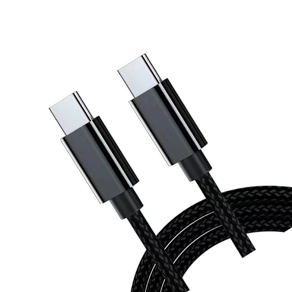 2m USB C till C-Kabel, 2-pack Svart
