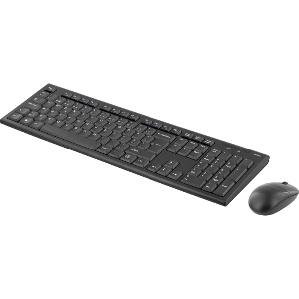 Wireless keyboard mouse Nordic USB nanoreceiver 10m range Sort