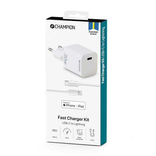Laddare 30W + USB-C till Lightning Kabel Vit