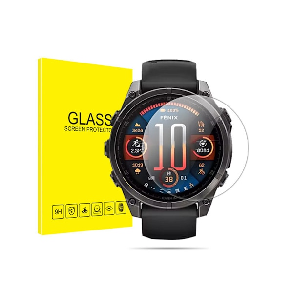 Hærdet glasskærmbeskytter til Garmin Fenix, 2-pak Garmin Fenix 8 51mm