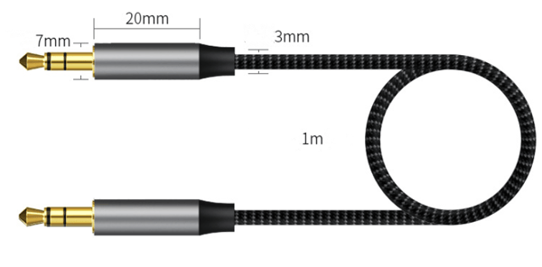 3,5 mm lydkabel til AUX tilslutning Black 1 m Black 1 m