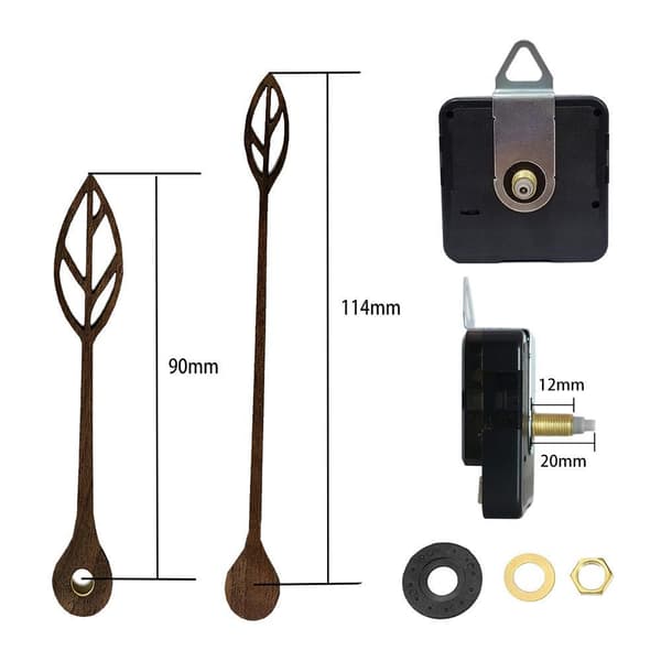 Stille urværk med 20 mm aksel - DIY-urdele
