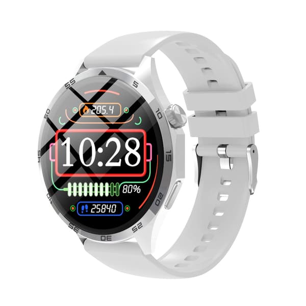Multifunktionelt Smartwatch med Bluetooth-opkald, pulsmåler og tilpasselig urskive Silver Silver