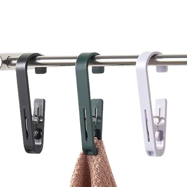 ABS Gardinkrokar - 4-pack: Mångsidiga Clips för Kök, Badrum och Sovsal Black Black