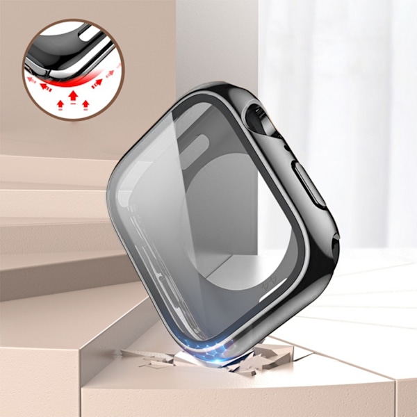 Etui med skærmbeskytter til Apple Watch Apple Watch 7 / 8 41 mm Sort