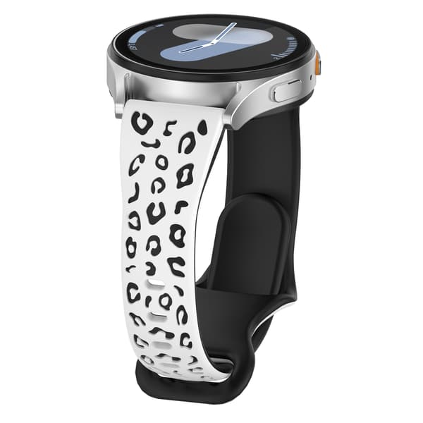 Vit & Svart Silikon Klockarmband - 22mm