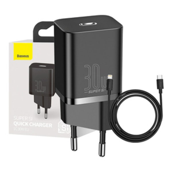 Baseus Super Si Snabbladdare 1C 30W (svart) Svart