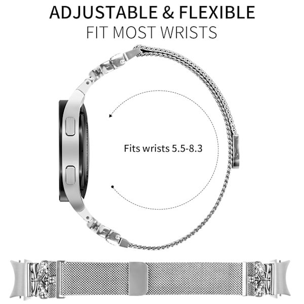 Snabbsläppande armband i rostfritt stål för Galaxy Watch 4/5/6/7