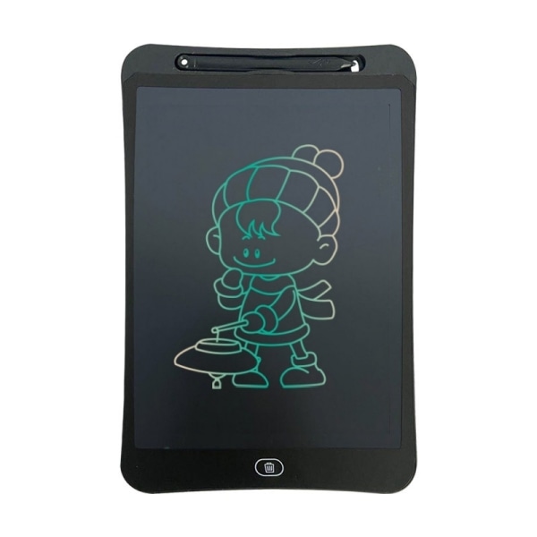 12" LCD digital färgglad Doodle Board ritplatta med penna Svart
