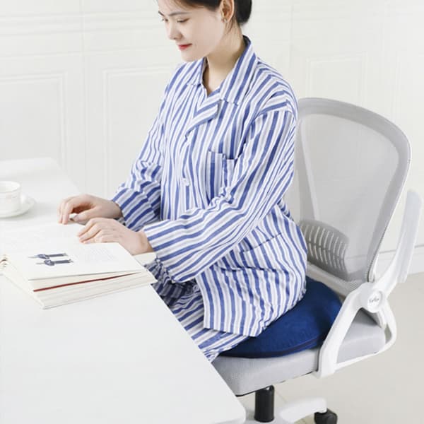 memory foam sædepude trykaflastende til kvinder til kontor og bil 3D kontur åndbart polyesterbetræk ergonomisk støtte til lang siddetid Blue Blue