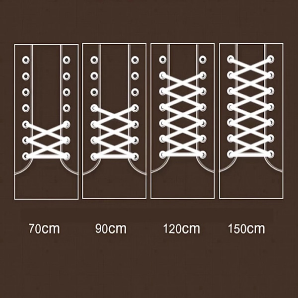 Runde snørebånd 5-par Brun 4 mm/1.5 m