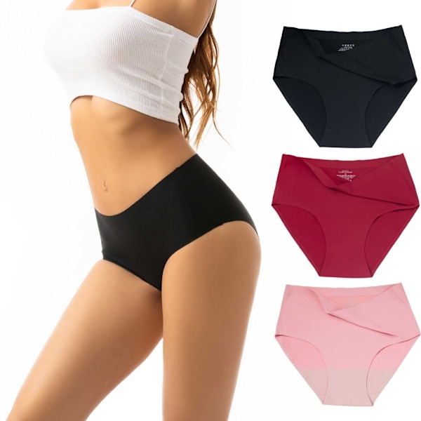 Bikinitrosor med hög midja, set Svart+röd 3XL