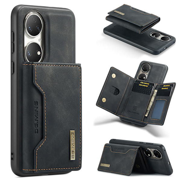 Kolmitaittoinen lompakkokotelo Huaweille Huawei P50 Musta