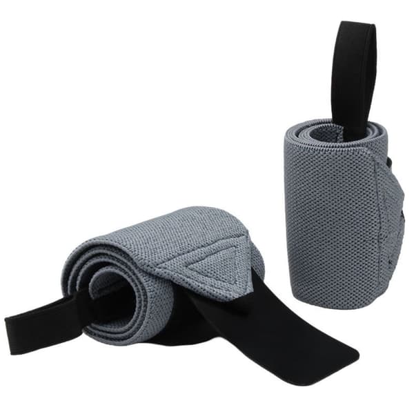 Håndledsbind (par) — åndbart polyester støttebind 50cm x 8cm til vægtløftning, powerlifting og højintensiv træning Gray Gray