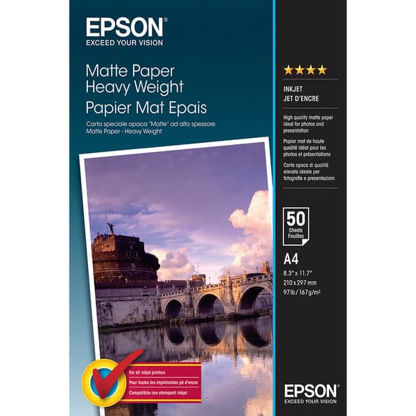 EPSON A4 Matte Paper Heavyweight 167g, 50 sheets