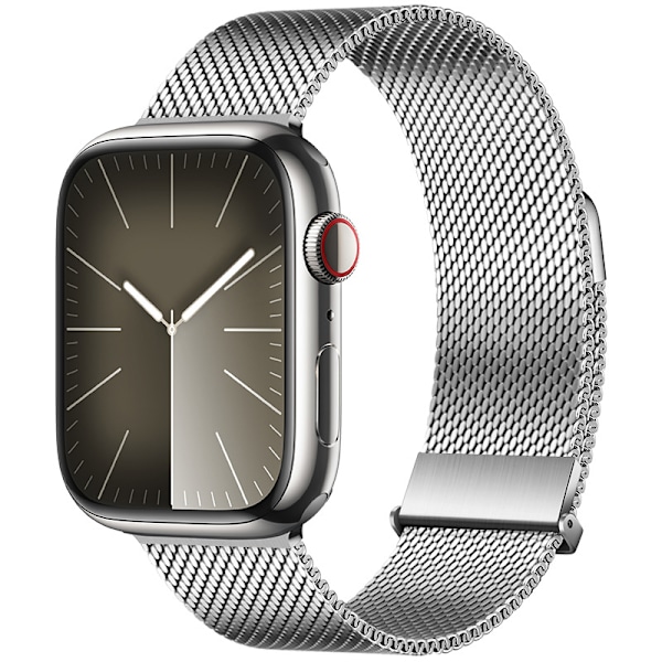 Grafitgrå Milanese Loop-armband för Apple Watch Silver S