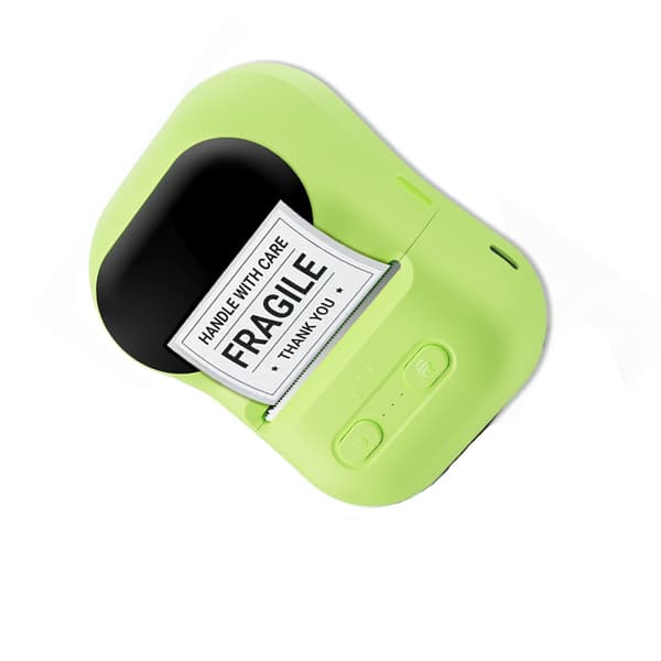 Termisk labelprinter med Bluetooth, Type-C USB og Toprint-app til Android og Apple, 203dpi og justerbar papirbredde Green Green