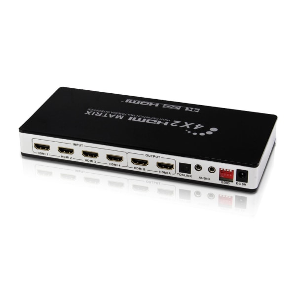 HDMI Matrix 4x2 Switch/Splitter UHD 4K2K 3D med EDID funktion