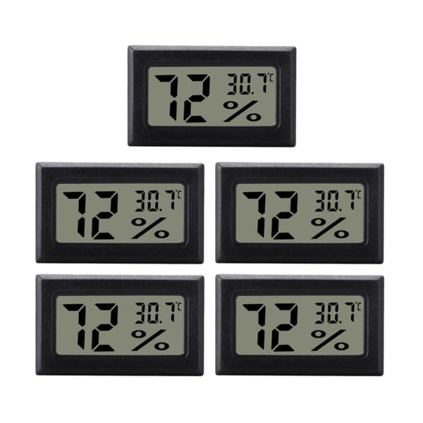 Mini digitaalinen kosteusmittari / lämpömittari 5 kpl Black Black