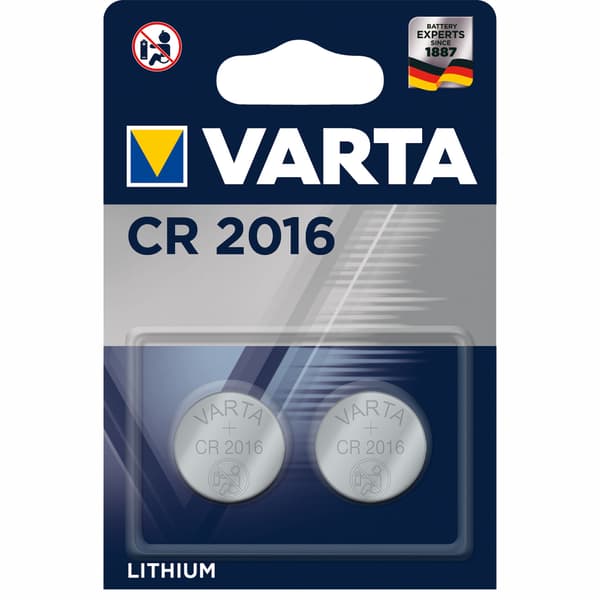 CR2016 3V Lithium knapcellebatteri 2-pak
