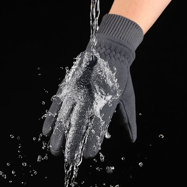 Varma vinterhandskar med touch - skidhandskar, termohandskar Grå S