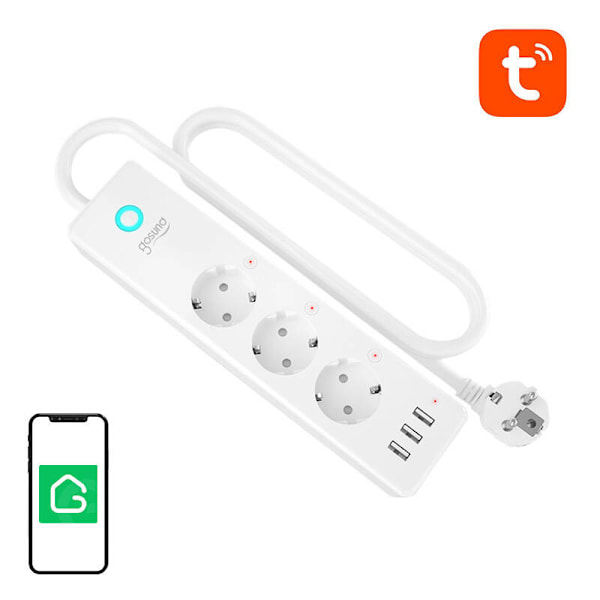 Gosund P1 PLUS smart WiFi strømskinne (4x AC schuko, 3x USB-A) Tuya