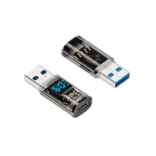 TYPE-C Naaras - USB Uros Digitaalinäyttösovitin - Läpinäkyvä Musta (2 kpl)