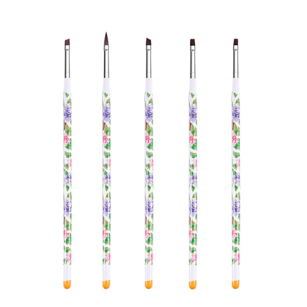 Nail Art Borstar, 5-delar Flerfärgad