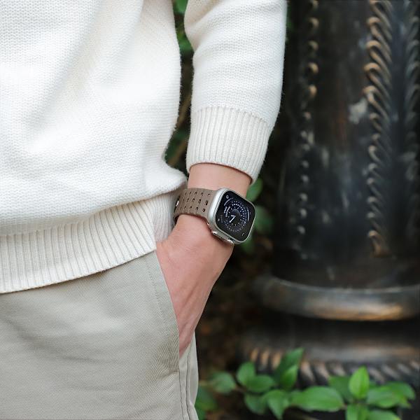 Klockarmband för Apple Watch Series 1-9, 42/44/45 mm Ljusbrun