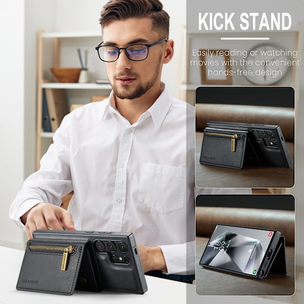 Samsung S24 FE etui med RFID beskyttelse / Magnetisk pung etui med kortholder