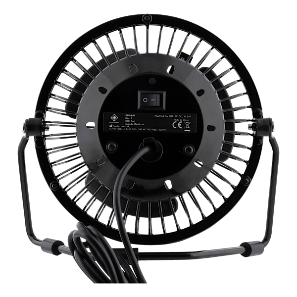 USB desktop fan with clock, black