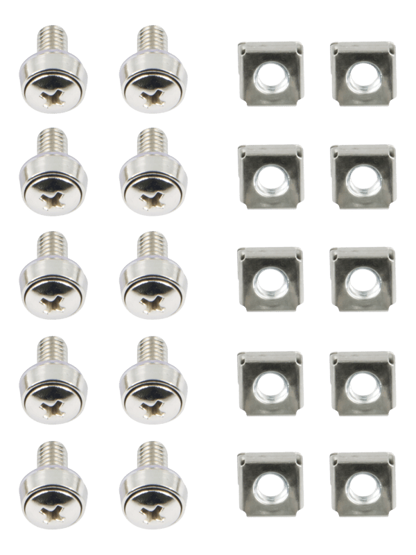 M6 screw set, star, (washers + screws + nuts) 10-pack