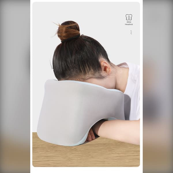Ergonomisk kontor lur pude - Multifunktionel memory foam sovepude til skrivebord, ideel til DK kunder Blue Blue