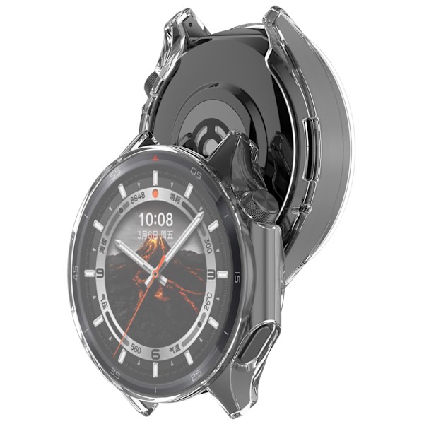 Elektropläterat silver TPU-skyddsfodral för Oppo Watch X2/OnePlus Watch3 Transparent